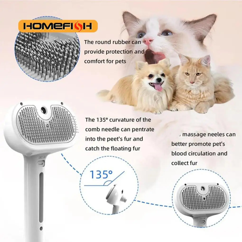 Pet Steam Grooming Brush